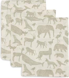 Jollein Animals Washandje - 3 Stuks - Olive Green