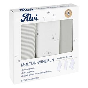 Alvi Molton luiers 3-pack Gezichten 80 x 80 cm