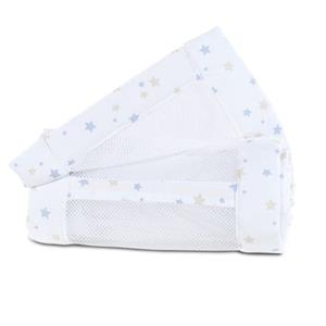 Babybay Nestje Mesh-Piqué voor Maxi, Boxspring en Comfort azuurblauw sterrenmix 168x24 cm