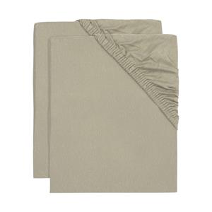 Hoeslaken Wieg Jollein 40/50x80/90 Jersey Olive Green 2-pack