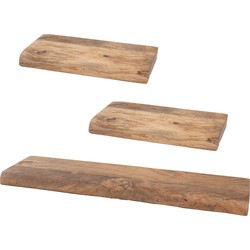 Home67  Wandplank Pure Mangohout - Set van 3 Klein