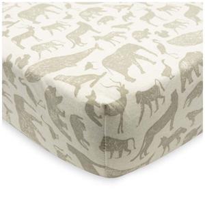 Jollein Jersey Animals Hoeslaken - 40 / 50 x 80 / 90 cm - Olive Green