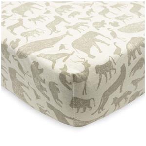 Jollein Jersey Animals Hoeslaken - 60 x 120 cm - Olive Green