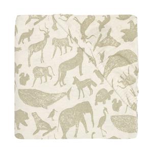 Jollein Jersey Animals Hoeslaken - 70 x 140 cm - Olive Green