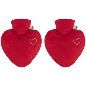 2x Kruiken velours rood hart 1 liter -