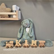 Houten naamtreintje Kraamcadeau Knuffel Rabbit Richie