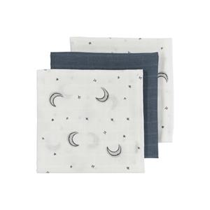 MEYCO Gaasluiers 3-pack Maan - Indigo - 70 x 70 cm