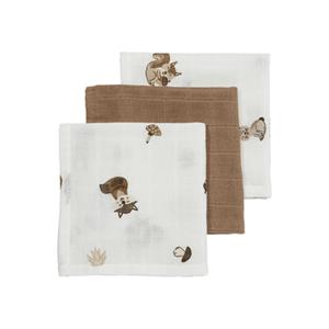 MEYCO Burp Doeken 3 Pack Muslin Forest Animals Toffee