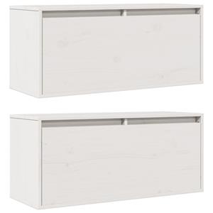 VidaXL Prolenta Premium - Wandkasten 2 st 80x30x35 cm massief grenenhout wit