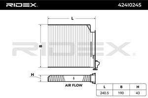 RIDEX Interieurfilter RENAULT,NISSAN,DACIA 424I0245 8671018403,2727700QAA,27891AX010 Pollenfilter 27891AX01A,272772835R,272775374R,7701059997