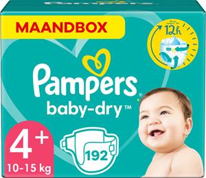 Pampers  Baby Dry - Maat 4+ - Maandbox - 192 stuks - 10/15KG