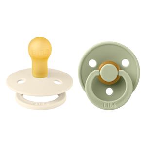Bibs 2x  Fopspeen Maat 1 0-6 mnd Sage Ivory 2 stuks