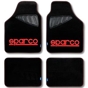 vivol Stoff-Automatten Sparco - Rot - 4er Set - Fersenpolster - Rot