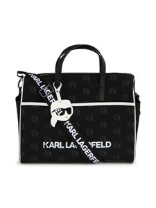 Karl Lagerfeld Kids Luiertas met logoprint - Zwart