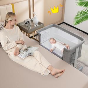 Coast 3-in-1 baby wiegje met 5 verstelbare hoogte - 86 x 63 x 67/70/74/77/81 cm - grijs