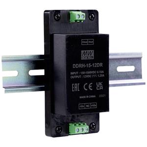 meanwell Mean Well DDRH-15-12DR Hutschienen-DC/DC-Wandler (DIN-Rail) 12 V/DC Anzahl Ausgänge:1 x Inhalt 1St.