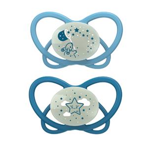 Nip Nacht fopspeen My Butterfly Night Green , maat 1 (0-6 maanden), silicone blauw