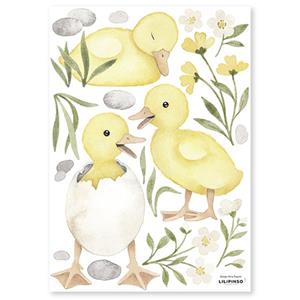 muurstickers Lucky Ducky 3 Ducklings
