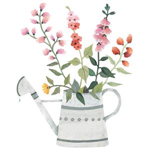 Lilipinso muurstickers Queyran Flowered Watering Can