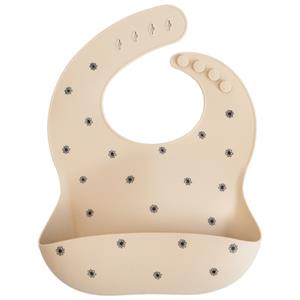 Mushie Slabbetje van silicone Black Daisy