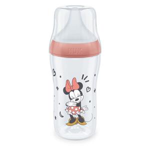 NUK Perfect Match Minnie babyfles Mouse met temperatuur Control 260ml vanaf 3 maanden in rood