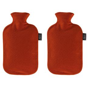 Merkloos 2x Kruiken met fleece hoes rood 2 liter -