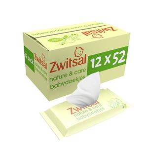 Zwitsal  Billendoekjes- Nature & Care Plasticvrij - 624 babydoekjes - 12 x 52 stuks