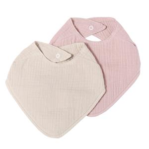 Nordic coast company Mousseline slabbenset donkerroze & beige