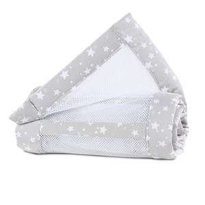 Babybay Nestje Mesh-Piqué voor Maxi, Boxspring en Comfort parelgrijs sterren 168x24 cm