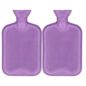 DID Warmwaterkruik - 2x - met rubberen hoes - paars - 2L - kruik -