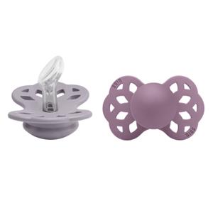 BIBS Fopspeen Infinity anatomische speen 0-6 maanden Fossil Grey & Mauve 2 stuks.
