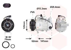 VAN WEZEL Compressor, airconditioning  0301K715