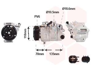 VAN WEZEL Compressor, airconditioning  1801K705