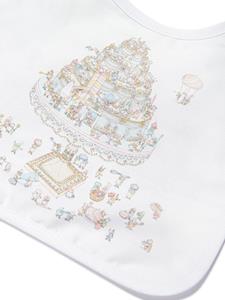 Atelier Choux Le Gâteau-print satin bib - Wit