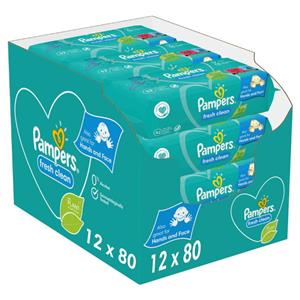 Pampers  Fresh Clean - Billendoekjes - 960 doekjes - 12 x 80