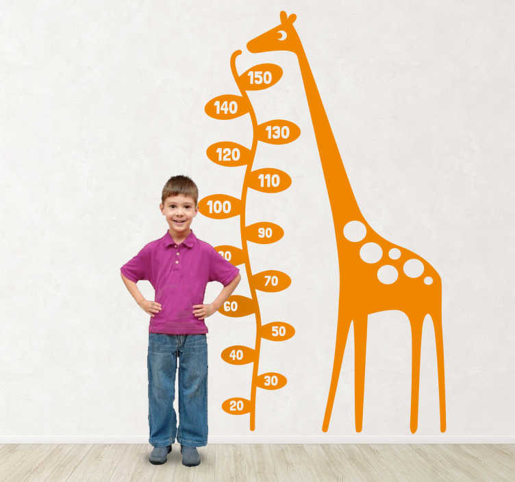 Tenstickers Muursticker kind groeimeter giraf