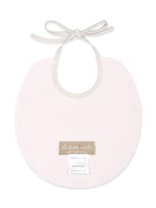 La Stupenderia embroidered cotton bib - Beige