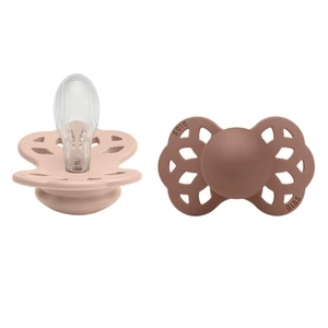 BIBS Infinity 2 Pack Silicone Symmetrical Size 2 Blush/Woodthuck 2 st