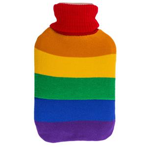 Out of the blue Warmwater kruik - Pride/regenboog thema kleuren - 2 liter - 18 x cm -