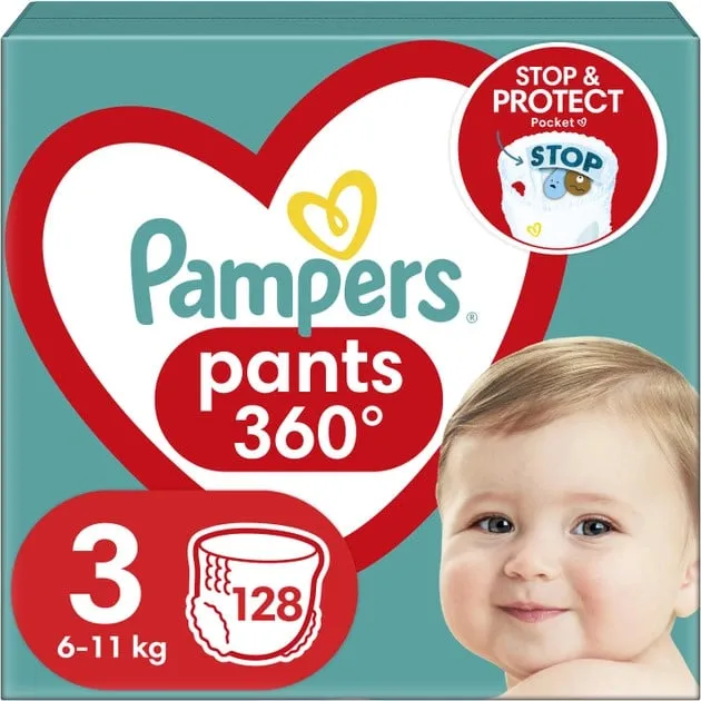 Pampers Baby Dry Luierbroekjes Maat 3 (6-11 kg) Maandverpakking - 128 stuks (2x64)