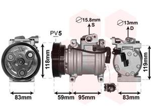 VAN WEZEL Compressor, airconditioning  8300K200