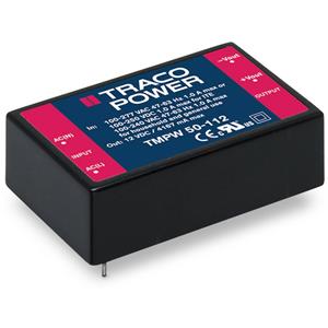 TracoPower TMPW 50-115 AC/DC-printnetvoeding 3.33 A 50 W 15 V/DC 10 stuk(s)