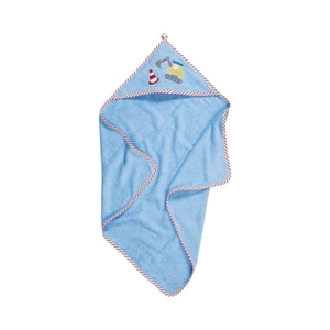 Playshoes Terry handdoek met capuchon bouwplaats blauw