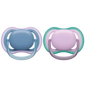 Philips Avent Ultra Air Fopspeen Gevoelige Huid 6 - 18 mnd Paars/ Blauw 2 stuks