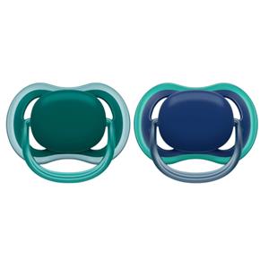 Philips Avent Ultra Air Fopspeen Gevoelige Huid 6 - 18 mnd Groen/ Blauw 2 stuks