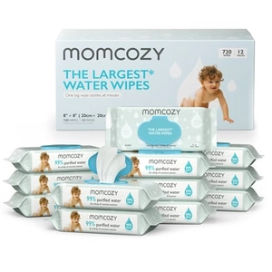 MOMCOZY Natte doekjes, large st water doekjes 720 doekjes (12 x 60 stuks)