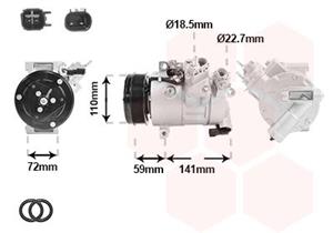 VAN WEZEL Compressor, airconditioning  1801K729