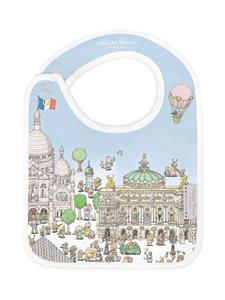 Atelier Choux Paris-print organic cotton bib - Blauw