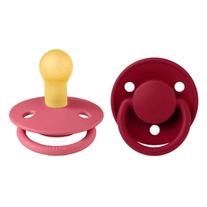 BIBS Fopspeen De Lux Coral/Ruby 0-6 maanden, 2 stuks.