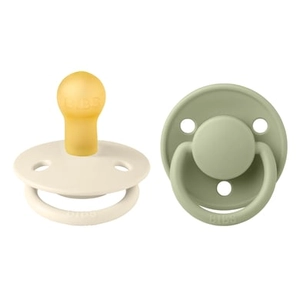 BIBS Fopspeen De Lux Ivoor/Sage 0-6 maanden, 2 stuks.